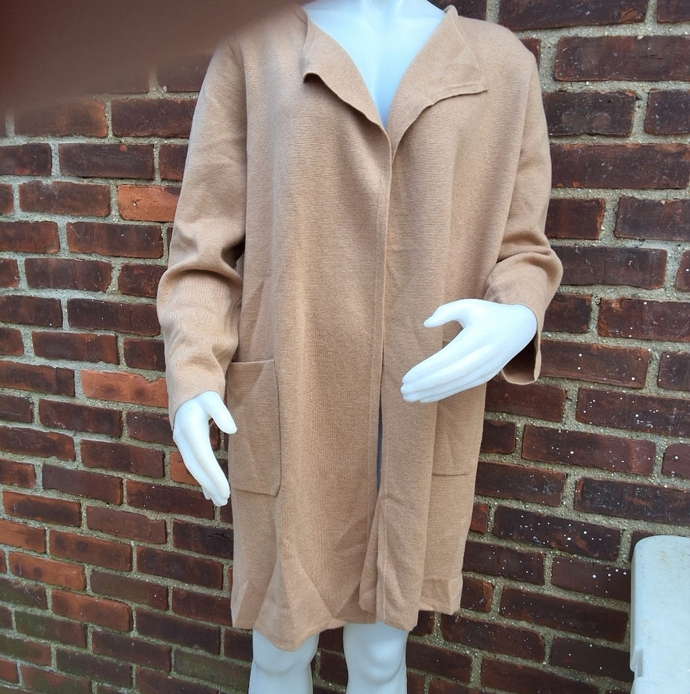 J, Crew Transitional Open Natural Open Cardigan M - image 2